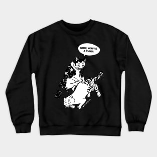 TATTOED CAT BECAME A TIGER BACK PRINT Crewneck Sweatshirt